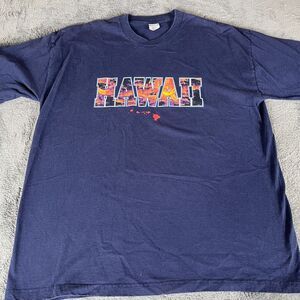 VTG Tour Champ 90's Activewear Hawaii Graphic T-Shirt Size XXL Navy Blue 2XL